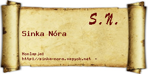Sinka Nóra névjegykártya
